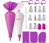 Bolsa de silicona para decorar, juego de boquillas de acero inoxidable para decorar tartas, utensilios de cocina para hornear tartas