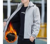 Nueva chaqueta gruesa de vellón para hombre, abrigo informal de otoño e invierno para hombre, chaqueta de primavera y otoño versátil M gris