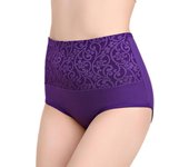 Calzoncillos de algodón con control de barriga y cintura alta para mujer XXL púrpura