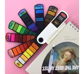 con pincel de agua, pluma, pigmento de acuarela, kit de pintura al óleo plegable, juego de pigmentos de pintura, escuela 18 Colors