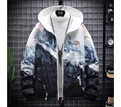 Chaqueta de invierno para hombre, chaqueta de algodón cálida con capucha informal para jóvenes M