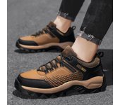 Zapatos casuales para hombre, impermeables, con cordones, para deportes al aire libre, zapatillas cómodas para caminar, zapatillas con plataforma, calzado masculino 39 negro