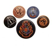 Juego de insignias de Harry Potter Hogwarts (Paquete de 5) One Size
