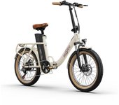 Bicicleta eléctrica plegable OneSport OT16-2 con batería de 250 W, 48 V y 17 Ah, ruedas de 20 x 3 pulgadas y compatible con la aplicación. 48V 250W 17Ah marrón/negro