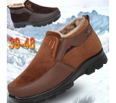 Zapatos de invierno para hombre, botas informales de algodón de talla grande, zapatos acolchados para hombre, talla grande 39-48 39 marrón