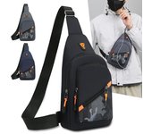 Bolso de pecho para hombre, novedad de 2024, bolso de hombro de ocio de negocios a la moda, bolso cruzado multifuncional para exteriores, bolsos bandolera para hombre impermeables azul