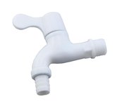 Grifo para lavadora de plástico PP blanco, inicio rápido, enfriamiento simple, grifo para lavadora de 4 puntos, uso doméstico