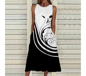 Vestido sin mangas Sexy de moda de verano, vestido suave informal con estampado de hojas en 3D, vestido sin mangas con tirantes, vestido de verano 7XL verde claro