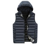 Chaleco de otoño e invierno para hombre, chaqueta con cuello alto, chaleco sin mangas de algodón grueso, chaleco informal cálido para hombre, tendencia 4XL