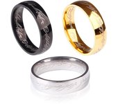 Anillo de pareja de acero de titanio europeo y americano 'El Señor de los Anillos' - Joyería de acero inoxidable. Size 7