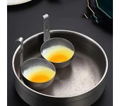 Molde para escalfar huevos de acero inoxidable, vaporera, molde para huevos al vapor, herramienta de cocina para el hogar, utensilio para dar forma a los huevos. 1PCS plata