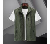 Chaleco de secado rápido para exteriores para hombre, chaleco fino con múltiples bolsillos para herramientas de verano y otoño, chaqueta informal de talla grande 6xl 6XL negro