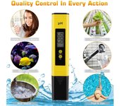 Probador de medidor de PH Digital portátil, piscina de acuario, precisión 0,01 para agua, vino, orina, Monitor de pluma LCD