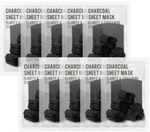 Unyul Purity Charcoal Sheet Mask Pack 22ml x 10 sheets x 10 Made in Korea Skin care pack Active and purifying action Contains natural ingredients