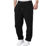 Pantalones de chándal de invierno para hombre, pantalones casuales de color sólido, pantalones de chándal de lana para hombre, pantalones rectos de pierna ancha XXXL gris claro