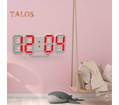3D LED Digital 12/24 horas pantalla pared despertador despertador sala de estar ciudad en vivo moda decoración del hogar one size blanco