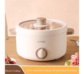 Mini ollas multifunción, olla eléctrica para hervir, olla eléctrica para calentar, para dormitorios, para 1 o 2 personas, ollas arroceras eléctricas CN blanco