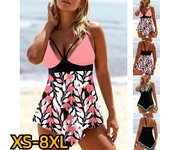 Tankinis con estampado 3D para mujer, traje de baño Monokini a la moda, ropa de playa de dos piezas, novedad de 2024 S negro
