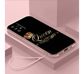 Funda de teléfono de TPU chapada de lujo con cordón para Samsung Galaxy A04 05s A13 A14 A24 A54 A34 Note20 S23 Ultra fundas A30 King Queen Couples Cover Samsung Galaxy A01