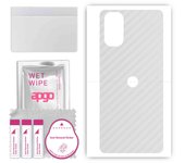 apgo Protective Skin Sticker for the back compatible with Motorola Moto G22, Wrap Film, Foil, Vinyl - Pattern Transparent Carbon