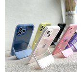 Funda de teléfono de silicona transparente con soporte de lujo, funda suave transparente para iPhone 14, 13, 12 Pro Max, 11, 7, 8 Plus, X, XS, XR, SE3 iPhone 14 Pro Max blanco