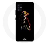 Funda Maniacase para Samsung Galaxy A51 4G One Piece Manga Anime Luffy Fondo Negro