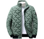 Abrigo de hombre otoño e invierno nuevo abrigo de algodón para hombre estilo coreano sección corta de moda abrigo de algodón ligero con cuello levantado M verde