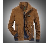 Nueva chaqueta de pana de otoño para hombre, chaqueta informal sencilla de mediana edad para hombre, chaqueta de algodón lavado de gran tamaño M