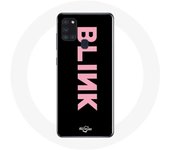 Funda para Samsung Galaxy A21S Blink Fandom Blackpink Logo Fondo Rosa Negro
