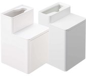 Yamazaki Jitsugyo con almacenamiento para cepillos de repuesto, soporte para cepillos de inodoro desechables y almacenamiento para toallitas limpiadoras, soporte para limpiaparabrisas [juego de 2] blanco torre