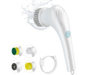 Cepillo de limpieza multifuncional del depurador eléctrico de la vuelta con el PDA sin cuerda de 5 cabezas para la cocina blanco