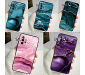 Funda de mármol con ágata dorada y azul verdoso para Samsung Galaxy A54, A34, A14, A13, A33, A53, A12, A32, A52, A71, A51, A15, A25, A35 y A55 Samsung A71 4G