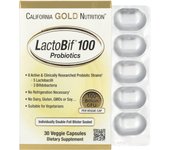 California Gold Nutrition, Probiótico LactoBif® 100, 100 mil millones de UFC, 30 cápsulas vegetales