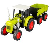 Tractor de juguete de aleación de fundición a presión, modelo de coche de simulación, carrocería de metal de zinc, chasis de plástico, neumático de goma, vehículo para regalo de cumpleaños de niño, 1/32 verde