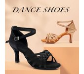 Zapatos profesionales de baile latino para mujer, zapatos de baile de salón para Salsa, tacón medio interior de 7cm 34 marrón
