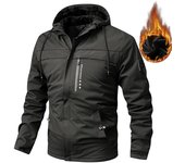 Chaqueta con capucha de polar cálido para actividades al aire libre Chaqueta de invierno informal para hombre XS blanco