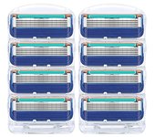 8 unids/lote de cuchillas de afeitar para hombres, casete de afeitar con cuchillas de 3 capas naranja