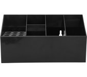 Organizador de tijeras, peines de peluquería, pinzas para el cabello, caja de almacenamiento de herramientas de peluquería, color negro negro