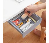 Caja de almacenamiento con cajones, mesa oculta debajo de pasta, organizador de escritorio de plástico, bolígrafo para notas, caja de almacenamiento de papelería, gran capacidad 23.7x11.5x4.4cm amarillo