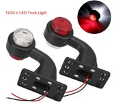 Lámpara de camión 12/24V luz LED de posición lateral montaje de luz trasera blanca roja 2 unids/set lámpara indicadora para remolque camión furgoneta