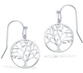 Les Trésors De Lily [R1528] - Boucles Argent 'Arbre de Vie' argenté (rhodié) - 15 mm plata