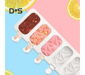 Molde para polos de hielo de 8 cavidades, patrón rómbico, antiadherente, fácil de liberar, molde para hacer helados de silicona