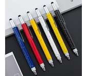 Bolígrafo capacitivo 6 en 1, resistente, con tinta constante y diseño a escala, ideal para papelería, resistente al desgaste, ideal para la escuela. blanco