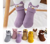 Animals Plush Soft Thickening Floor Sox Coral velvet socks Newborn Toddler Socks Anti-slip Slippers S-Style4