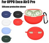 Estuche protector de silicona para auriculares OPPO Enco Air3 Pro Estuche de carga para auriculares Hogar/Viajes negro