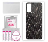 apgo Protective Skin Sticker for the back compatible with Honor Play 4T Pro, Wrap Film, Foil, Vinyl - Pattern Carbon Black Pixel