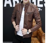 Nuevas de cuero de otoño e invierno, ropa de marca de moda para hombres, chaqueta de cuero juvenil atractiva para motocicleta, abrigo cálido, ropa superior XXXXL