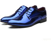 Zapatos de boda de charol para hombre, zapatos Oxford dorados, azules, rojos y blancos, zapatos de vestir de punta puntiaguda de diseñador, talla grande 37-48 37 rojo