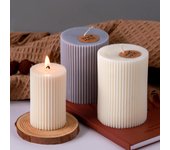 Molde cilíndrico de silicona para velas, diseño clásico de rayas romanas, para hacer portavelas de bricolaje, con forma de columna, hecho a mano