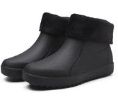 Zapatos de lluvia cálidos y sin cordones para hombre, zapatos de agua de goma negros, botas de pesca de moda para exteriores, botas de trabajo impermeables de primavera para hombre 2024 39